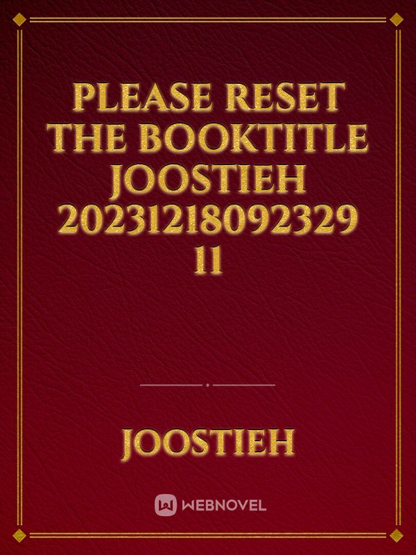 please reset the booktitle joostieh 20231218092329 11 Book