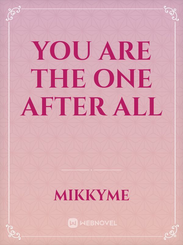 You are the one after all Book