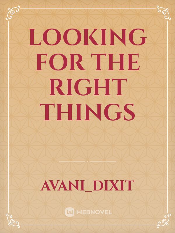 Looking for the right things Book