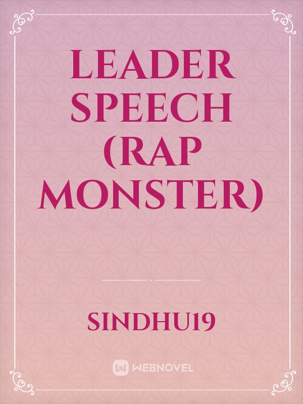 leader speech (rap monster) Book