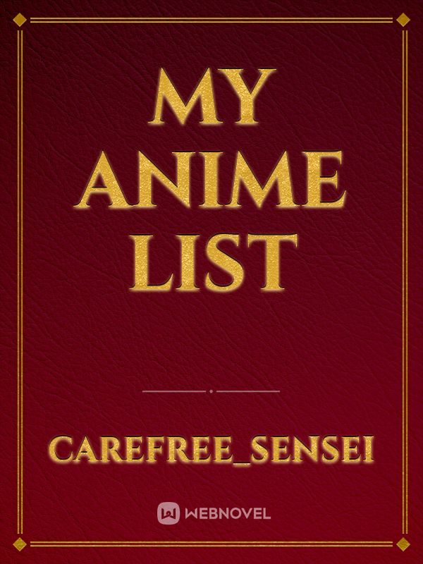 My Anime List Book