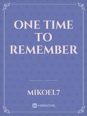 one time to remember Book