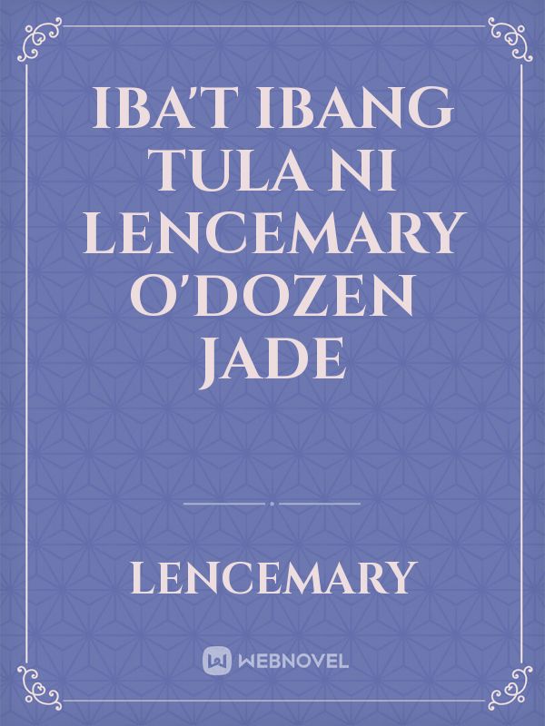 Iba't Ibang Tula Ni Lencemary O'Dozen Jade Book