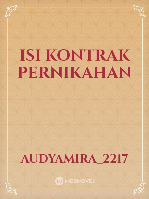 Isi Kontrak Pernikahan