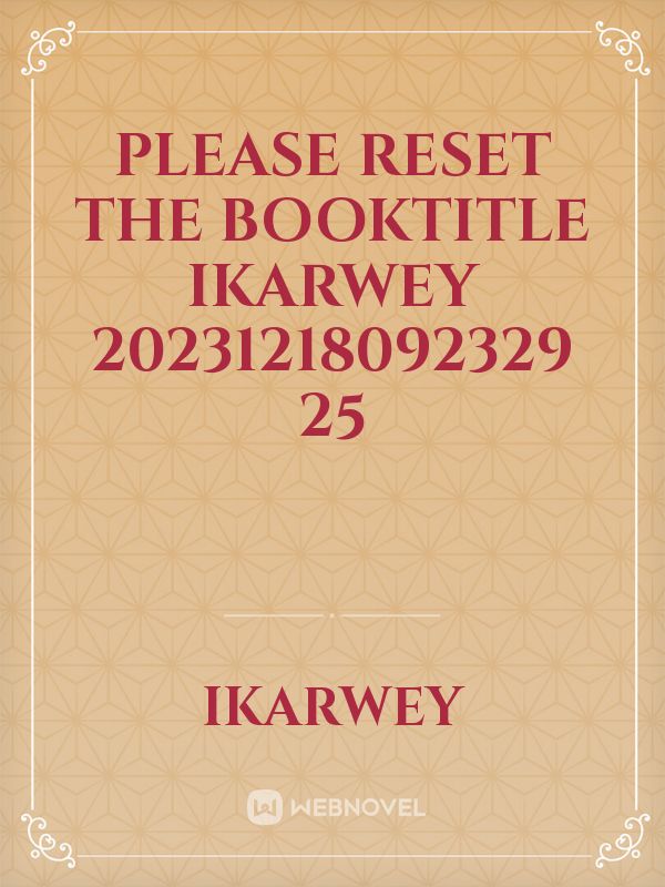 please reset the booktitle ikarwey 20231218092329 25 Book