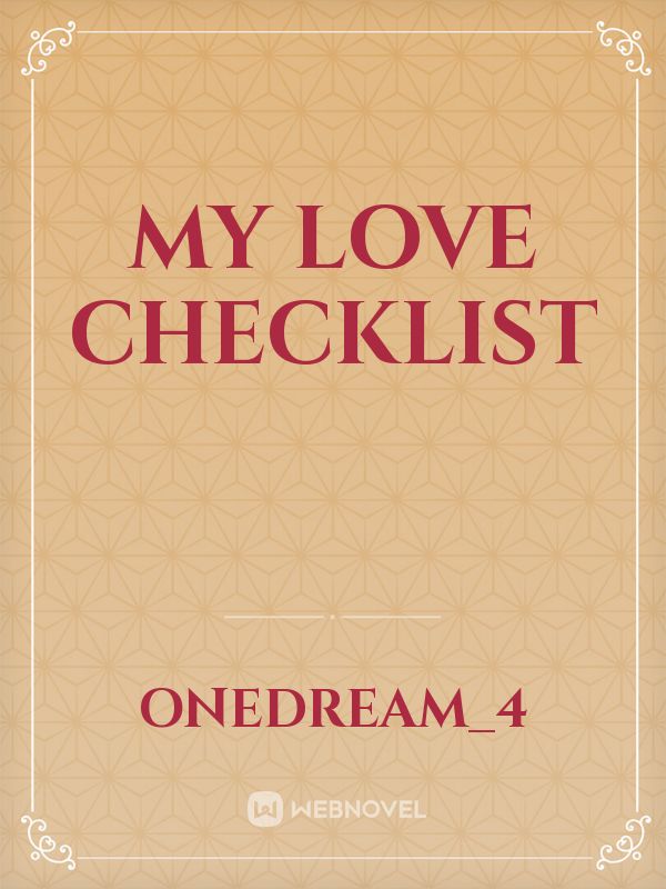 My Love Checklist