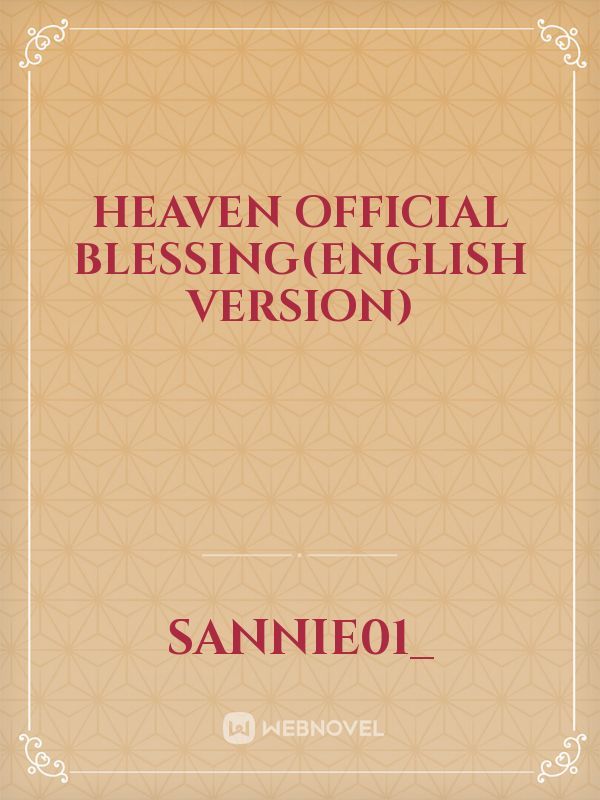 Heaven Official Blessing(English version)