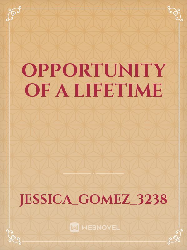 Opportunity of a Lifetime Book