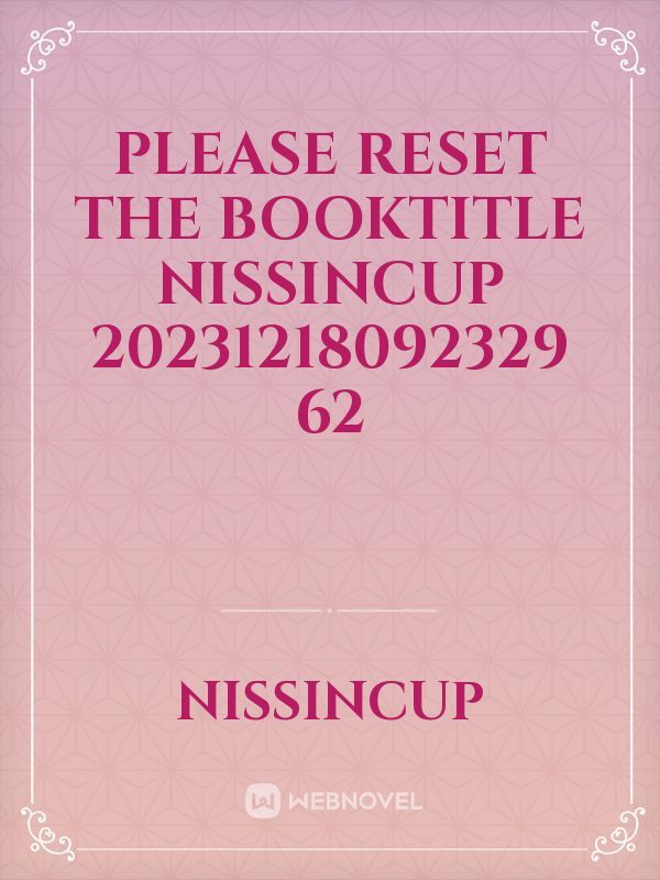 please reset the booktitle nissincup 20231218092329 62