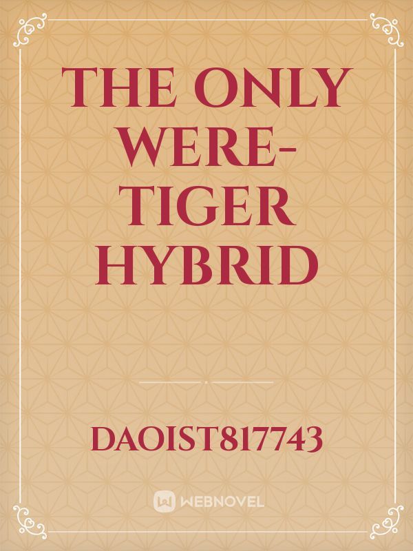 The only Were-Tiger hybrid Book