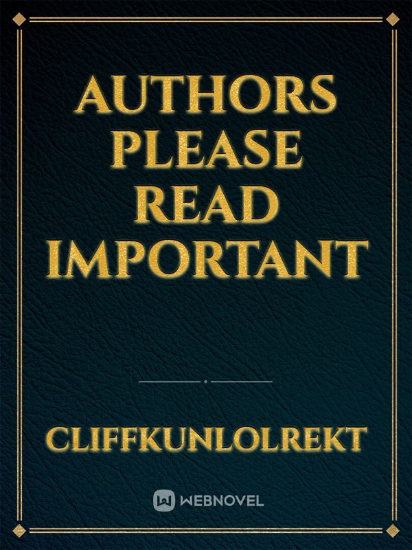 Authors Please read important Book