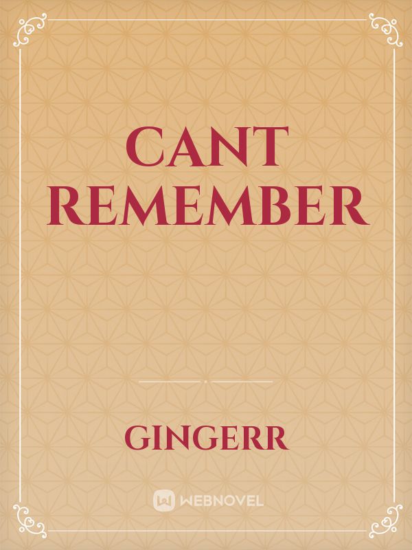 Cant Remember Book