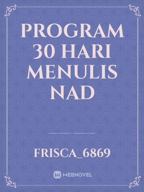 Program 30 Hari Menulis NAD