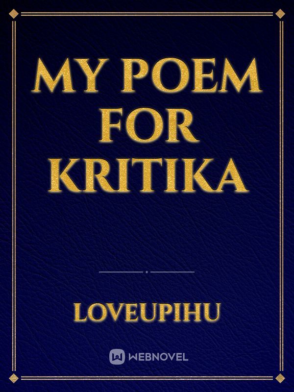 My poem for Kritika Book