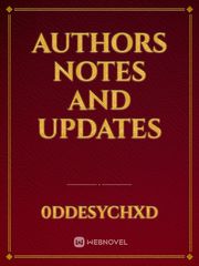 Authors notes and updates Book