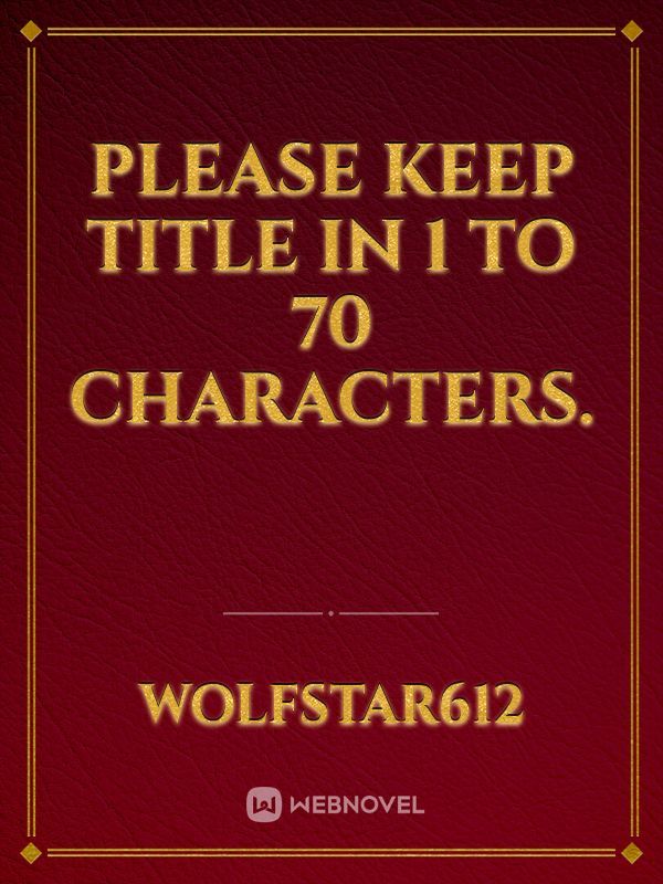 Please keep Title in 1 to 70 characters. Book