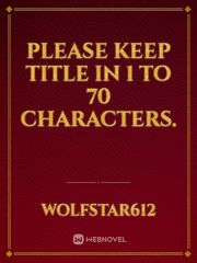 Please keep Title in 1 to 70 characters. Book