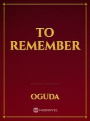 To remember Book