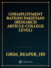 Unemployment rate(in Pakistan) (Research Article-College Level) Book
