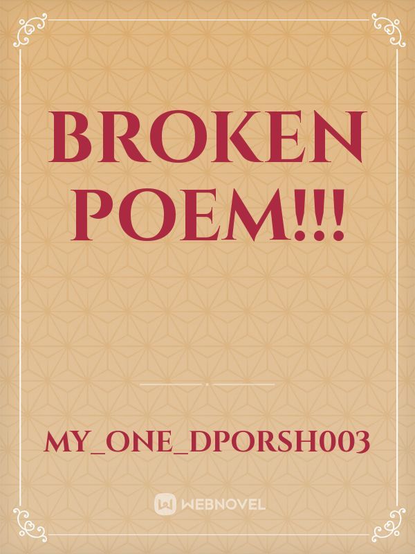 Broken Poem!!! Book