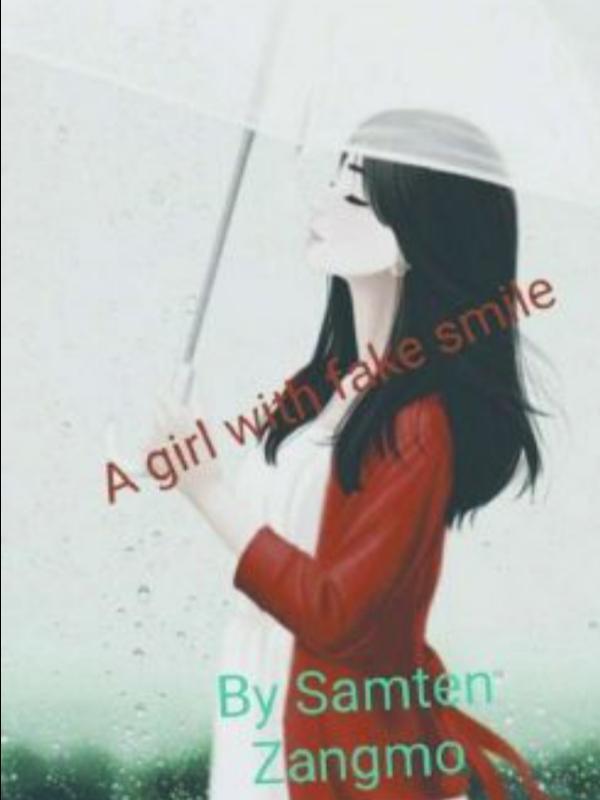 Girl with fake smile