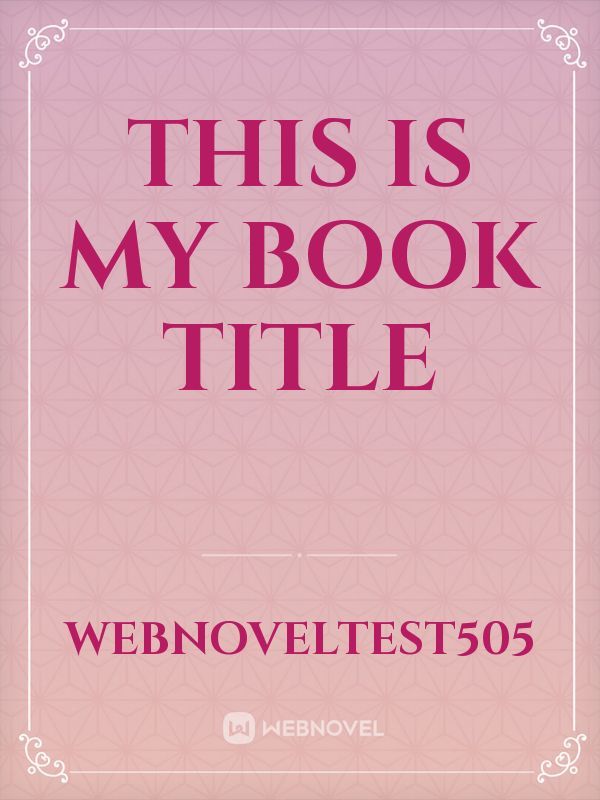 This is My Book Title