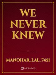 We never knew Book