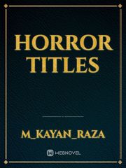 Horror titles Book