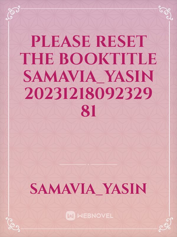please reset the booktitle Samavia_Yasin 20231218092329 81