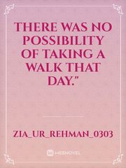 There was no possibility of taking a walk that day." Book