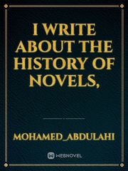 I write about the history of novels, Book