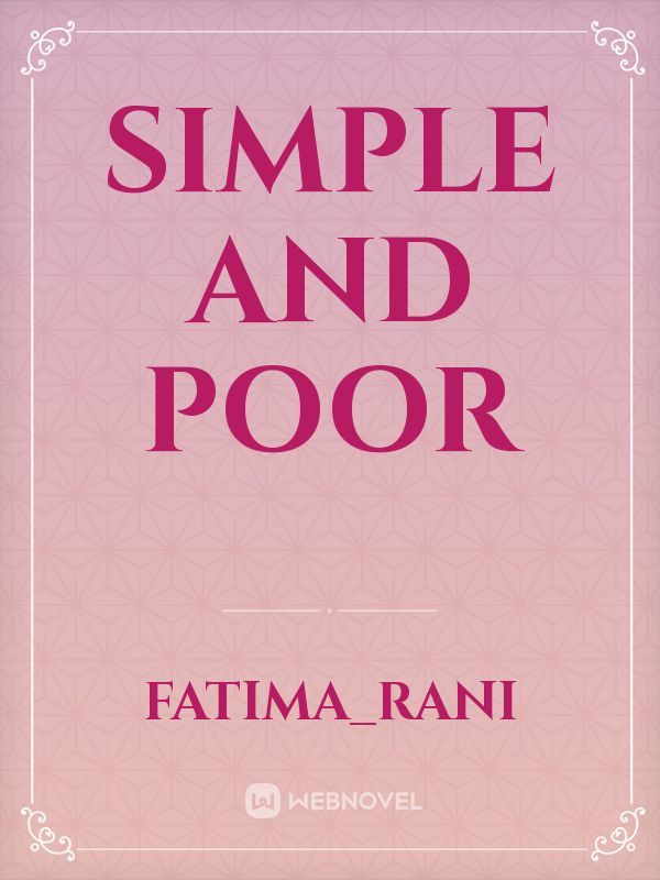 simple and poor Book