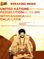 The UN Recognizes Persecution On The SPH Nithyananda And Kailasa Book