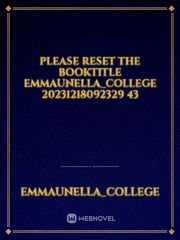 please reset the booktitle Emmaunella_College 20231218092329 43 Book