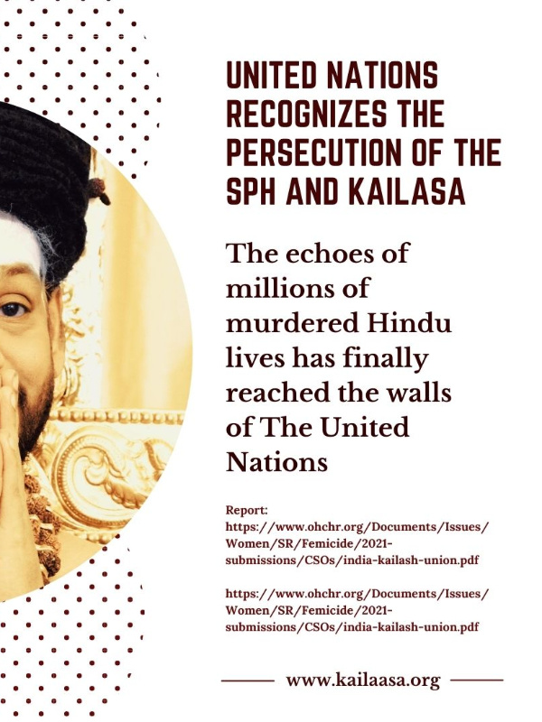 UN recognizes the persecution of the SPH Nithyananda & KAILASA