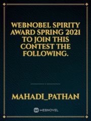 Webnobel spirity award spring 2021 to join this contest the following. Book