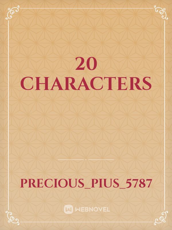 20 characters Book