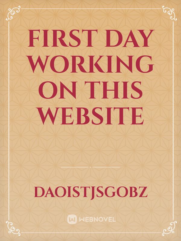 First day working on this website Book