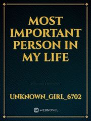Most Important Person In My Life Book