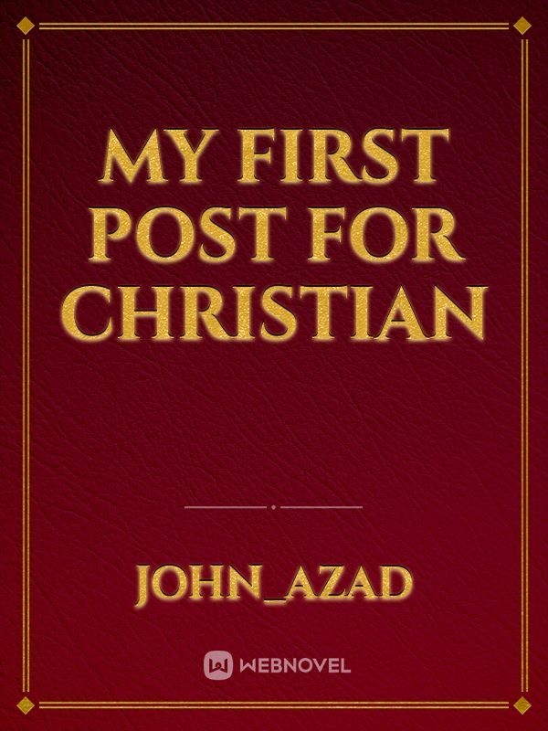 My First post For Christian Book