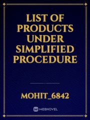 List of Products Under Simplified Procedure Book