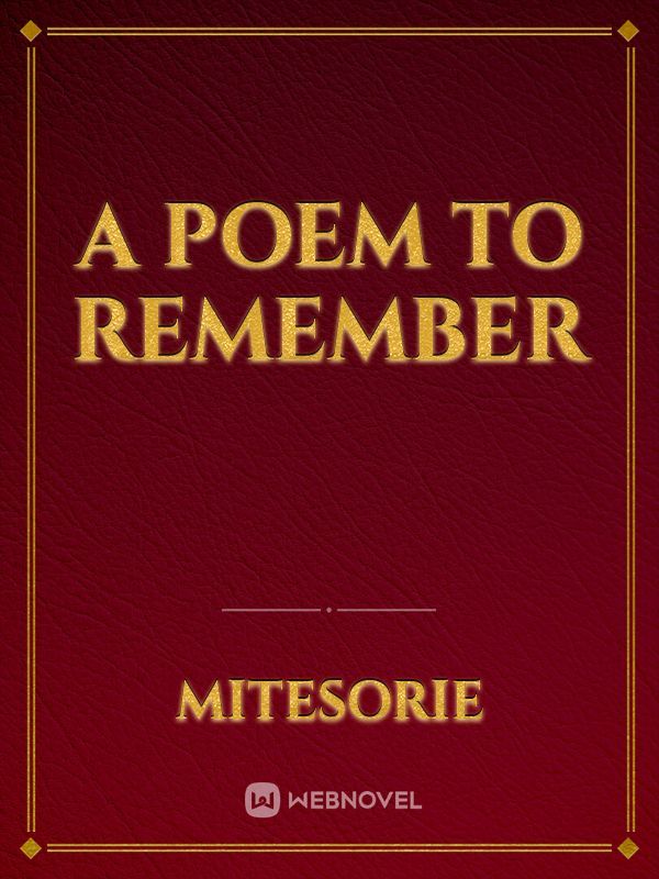 A Poem to remember Book