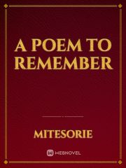 A Poem to remember Book