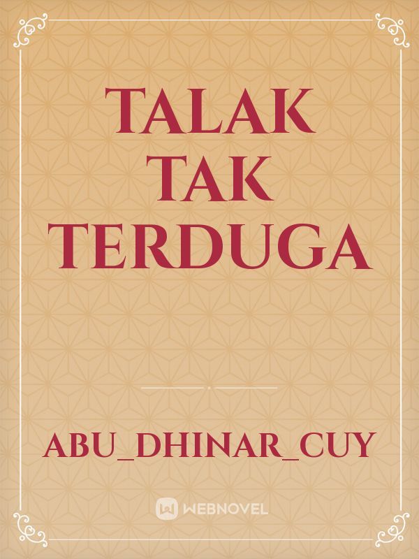 Talak Tak Terduga Book