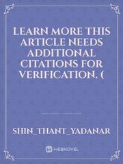 Learn more This article needs additional citations for verification. ( Book