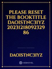 please reset the booktitle DaoistNC3IyZ 20231218092329 86 Book