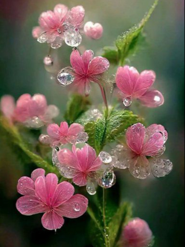 Dewdrops on Flowerpetals BL