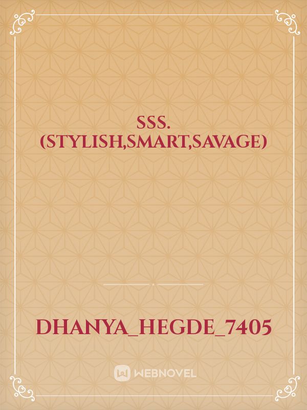 SSS.(stylish,smart,savage) Book