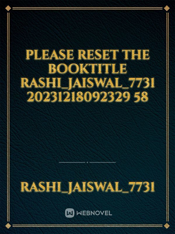 please reset the booktitle Rashi_Jaiswal_7731 20231218092329 58