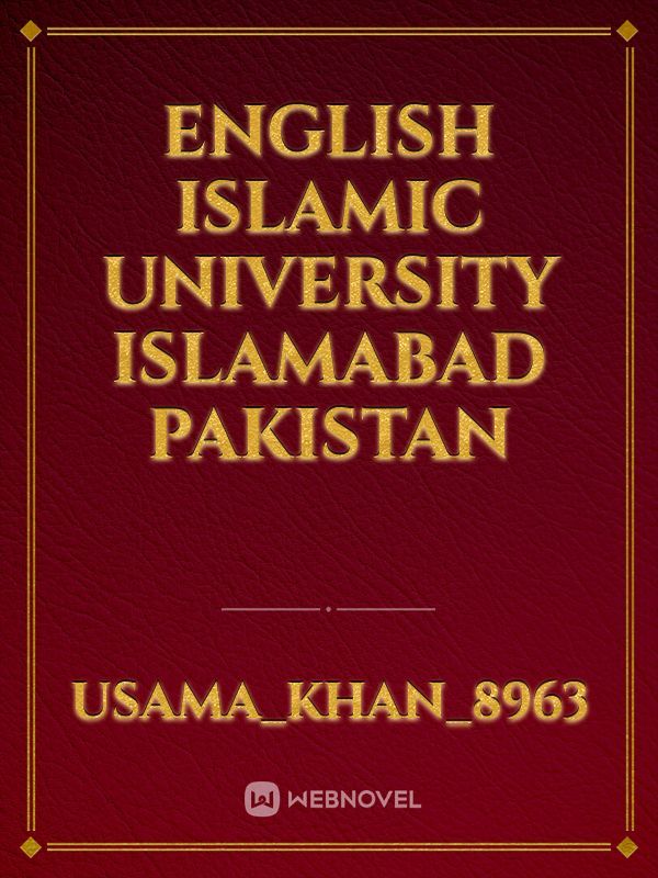 English Islamic University Islamabad Pakistan